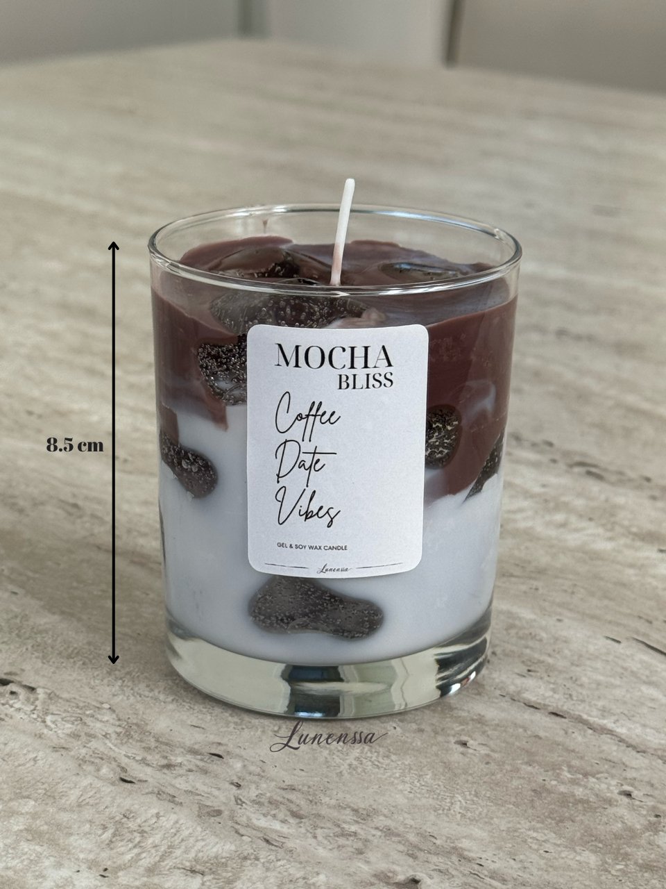 Mocha Bliss – Kahve Aromalı El Yapımı Jel & Soya Mum
