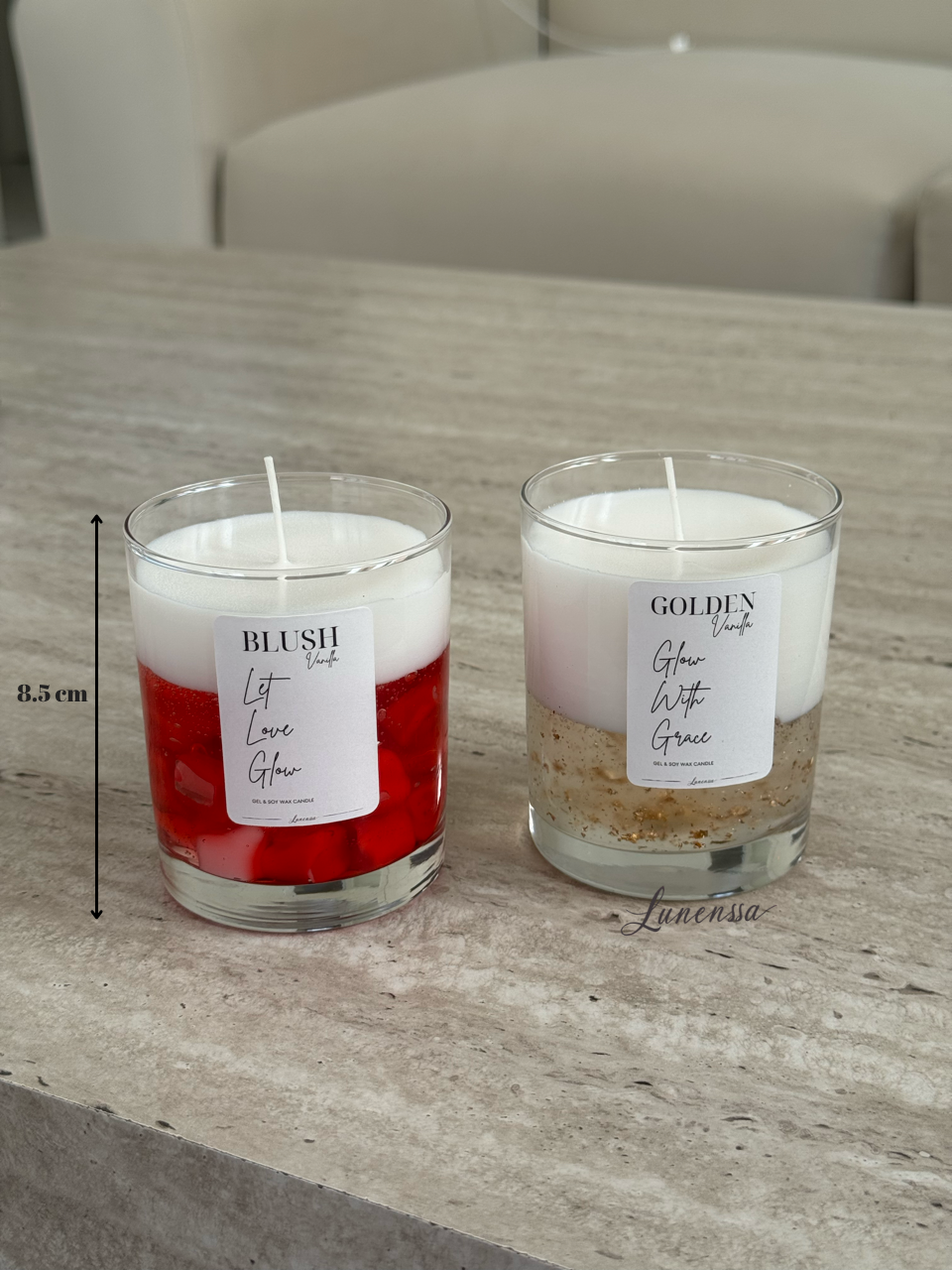 Vanilla Glow Duo Set – Blush & Golden Vanilya Kokulu Mum Seti