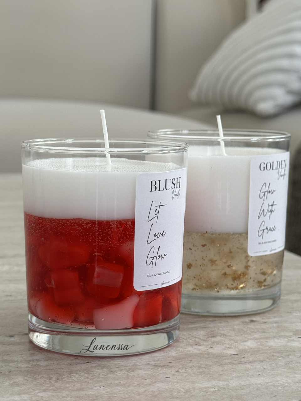 Vanilla Glow Duo Set – Blush & Golden Vanilya Kokulu Mum Seti