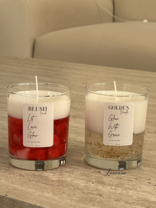 Vanilla Glow Duo Set – Blush & Golden Vanilya Kokulu Mum Seti